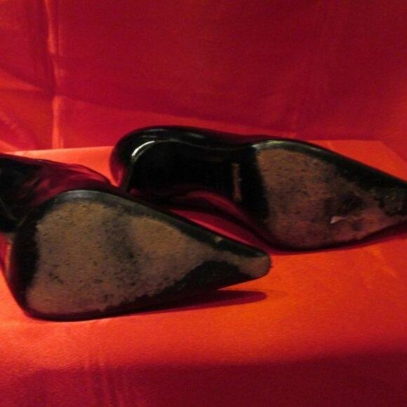 DOLCE & GABBANA BLACK LEATHER BOOTIES ANKLE BOOTS SHOES HEELS 38.5 8.5 8 - Picture 4 of 5